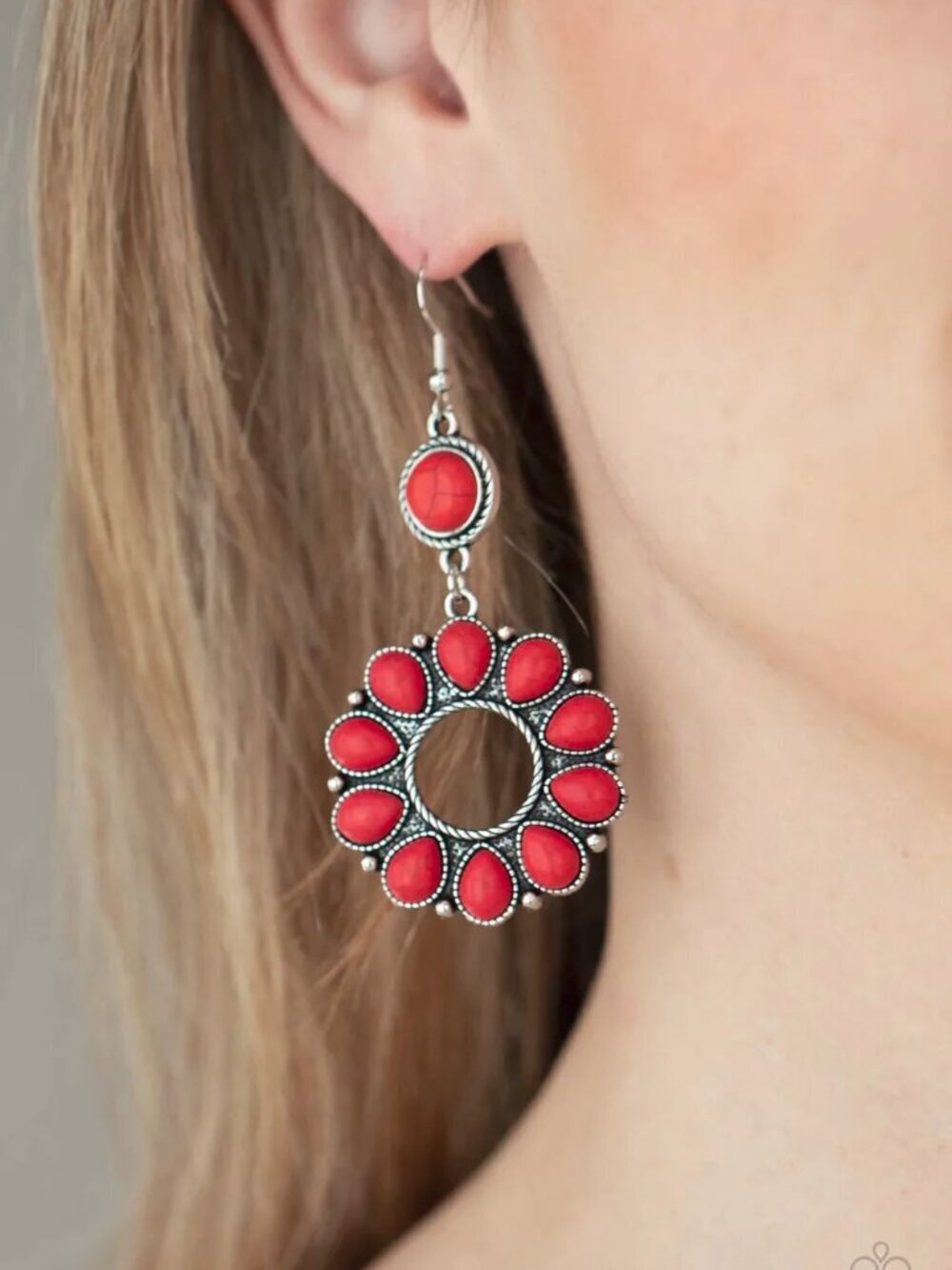 Paparazzi Jewelry Accessories - Back At The Ranch - Red Earrings - Vintage